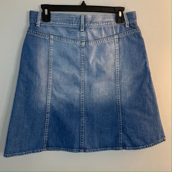 United Colors Of Benetton Distressed Flared Denim Skirt US/8 - Picture 4 of 9